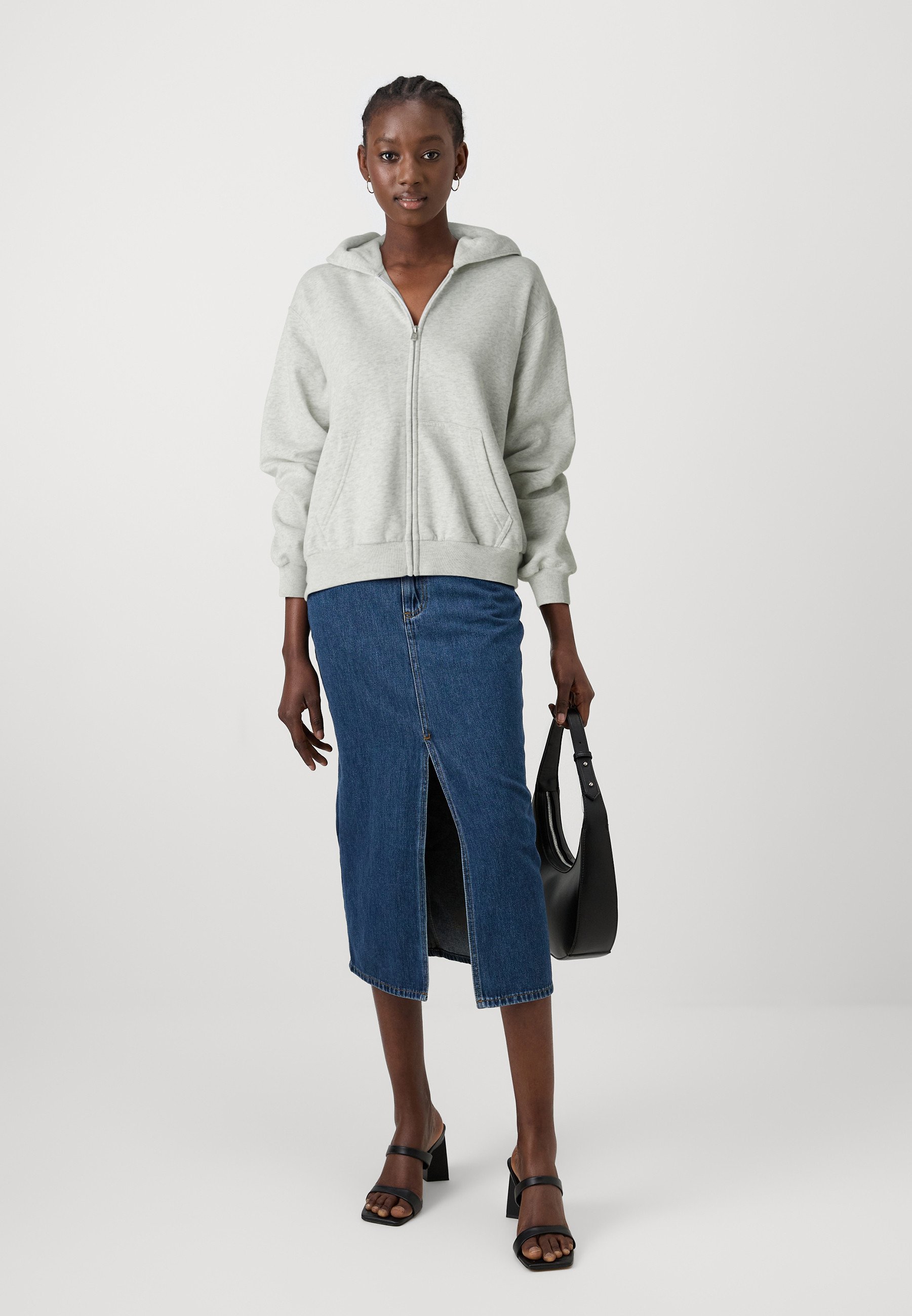 soonerorlater sol × FUC zip up foodid Hollister Co. BRANDED EASY - Zip-up sweatshirt - grey - Zalando