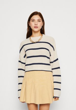 MALAVI L/S CROPPED NOOS - Neule - pumice stone/navy blazer