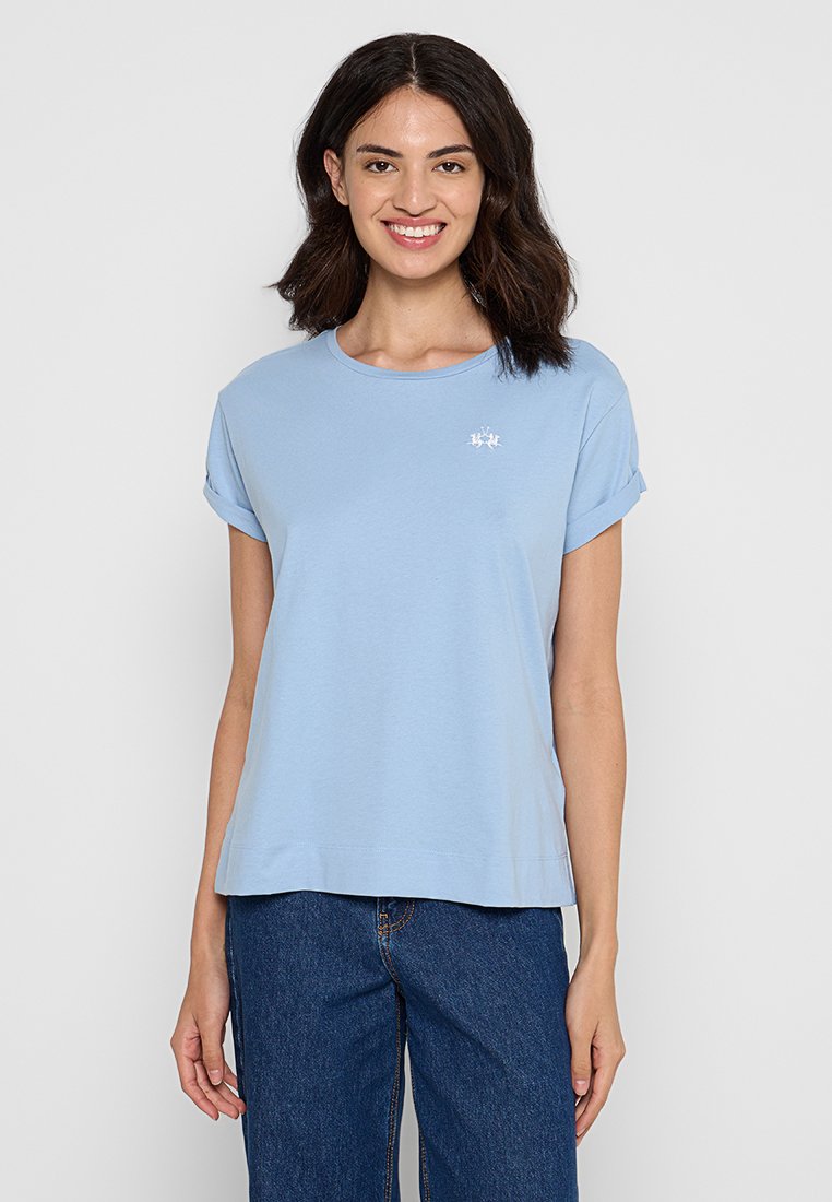 LA MARTINA T-shirt basic lichtblauw LA MARTINA T-shirt basic lichtblauw