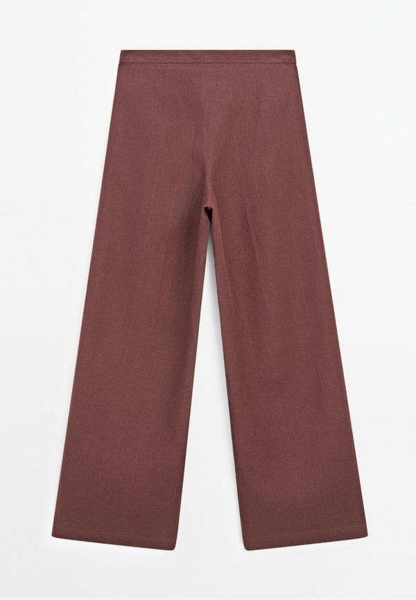 FLOWING WITH DARTS - Trousers - mottled bordeaux4