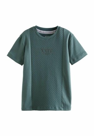 Next EMBROIDERY TEXTURED SHORT SLEEVE - REGULAR FIT - T-shirt med print - mineral