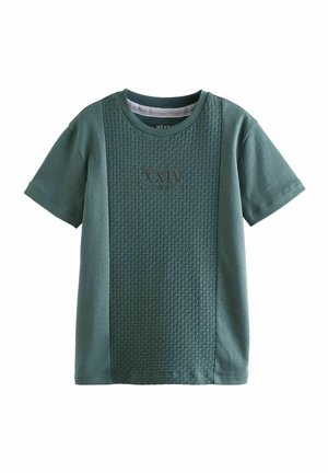 EMBROIDERY TEXTURED SHORT SLEEVE - REGULAR FIT - Tričko s potlačou - mineral