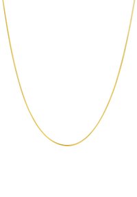 Collier en métal doré, au design fin et lisse, de forme ronde, avec un éclat subtil et une texture uniforme tout au long.