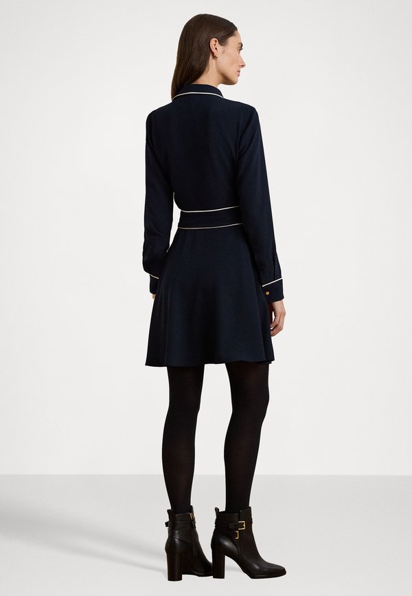 TWO TONE BELTED GEORGETTE SHIRT DRESS - Shirt dress4