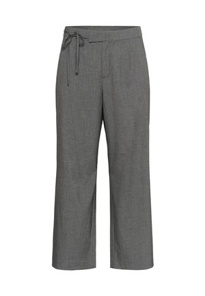 Kaffe Curve ELIANA WIDE - Kalhoty - grey melange   chalk stripe