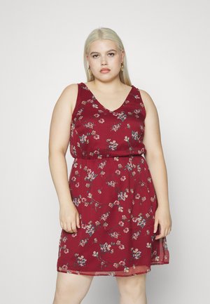 Vero Moda Curve VMWONDA SINGLET SHORT DRESS - Φόρεμα ημέρας - tibetan red/eliza