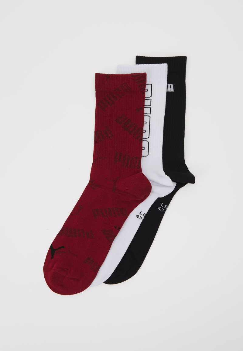 Puma LOGO CREW SOCK UNISEX 3 PACK - Calcetines de deporte - red