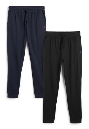 TWO PACK - Nachtwäsche Hose - black navy cuffed