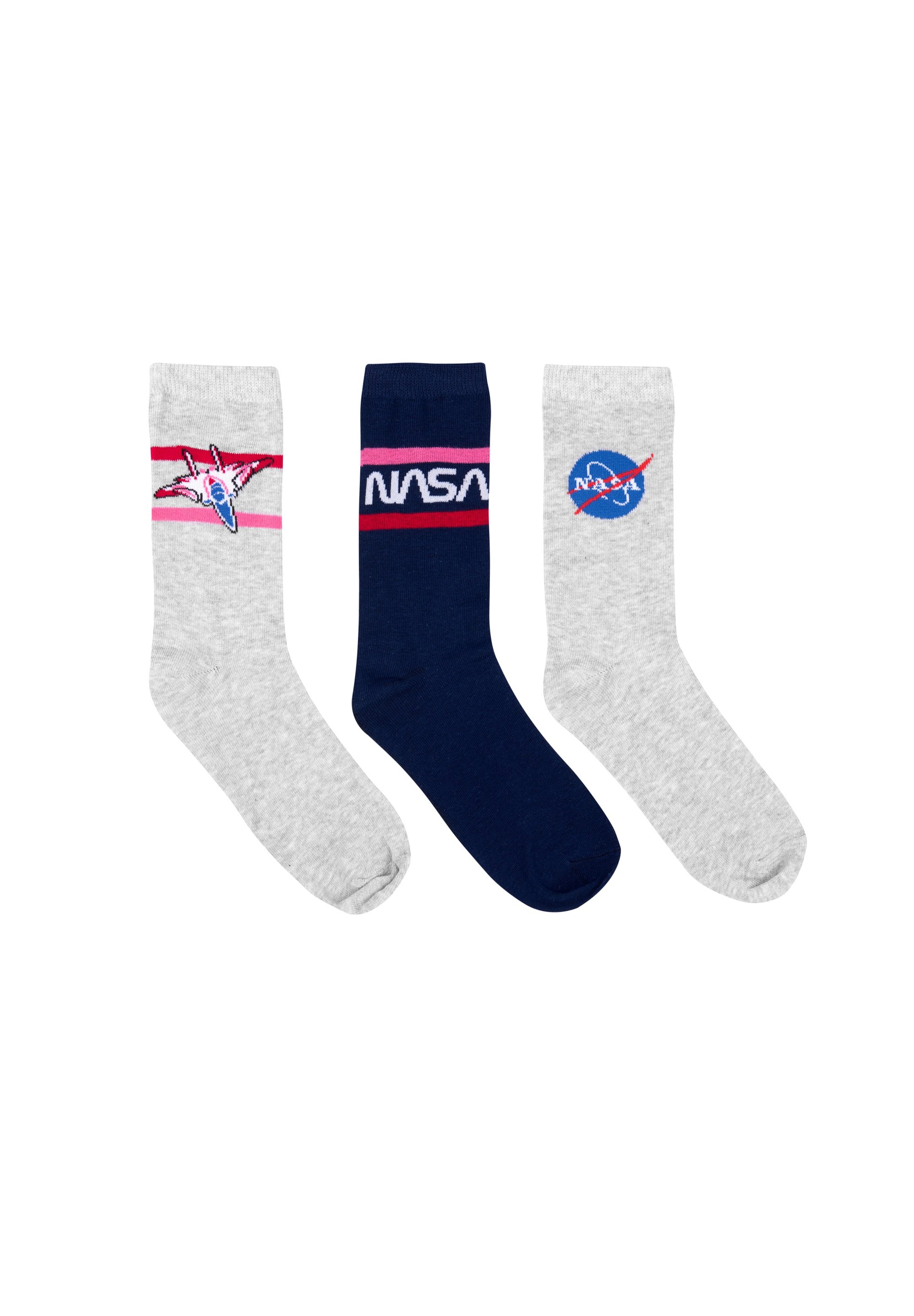 United Labels Calzini NASA Per Bambini E Ragazzi - Confezione Da 3 Paia - Blu/Grigio, Morbidi E Traspiranti - 2
