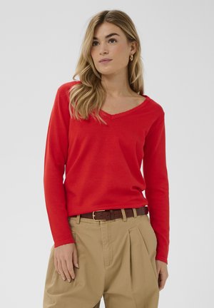LS V-NECK - Pullover - valiant poppy