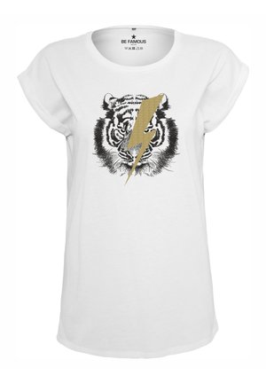 CLASSIC ROLL UP  TIGERFLASHPHO - Print T-shirt - white