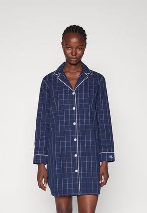 Lauren Ralph Lauren NOTCH COLLAR SLEEPSHIRT - Chemise de nuit / Nuisette - navy