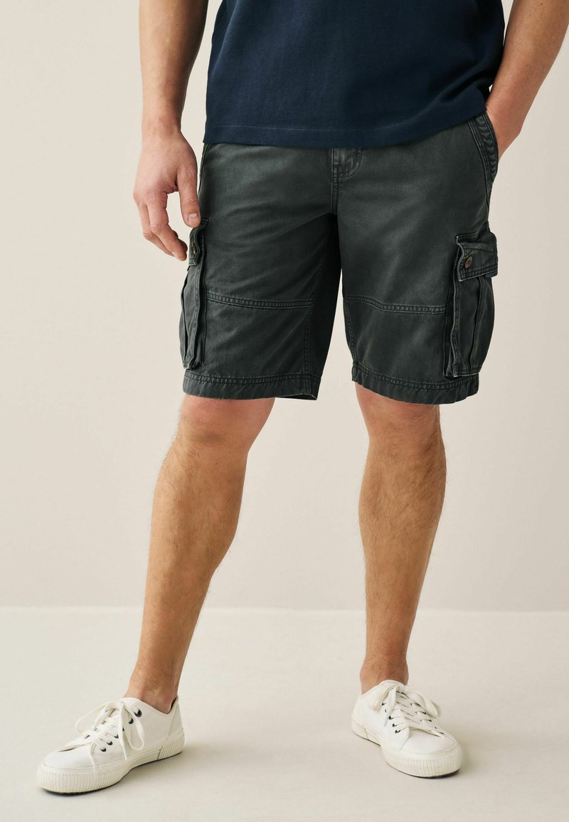 Next PREMIUM LAUNDERED CARGO SHORTS Jeansshort charcoal grey/grijs Zalando.nl