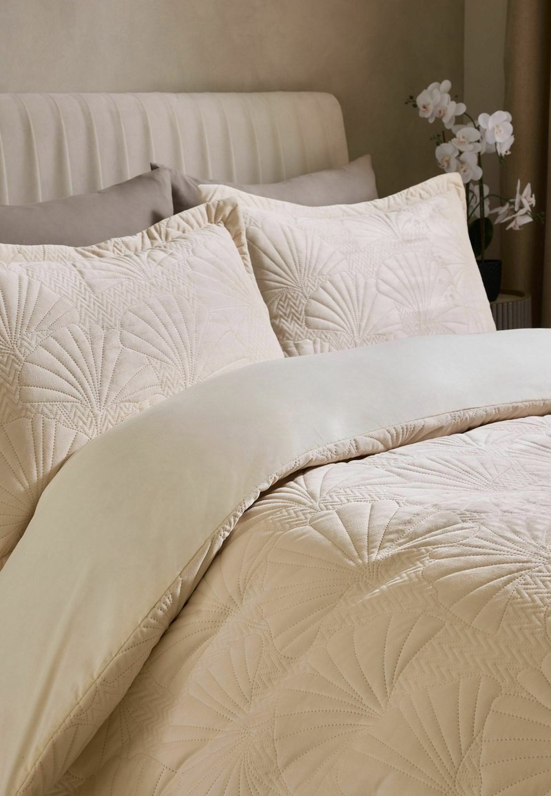 Next VELVET GINKGO DUVET COVER AND PILLOWCASE SET - Bettwäsche - natural/beige