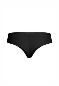 Svart underkläder i kort modell med slät tyg, elastiskt midjeband med en subtil logotyp och en enkel, minimalistisk design.