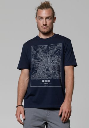 CITY MAPS BERLIN LANDKARTE - Print T-shirt - french navy