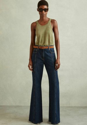 JUNIPER FRONT SEAM  - Flared jeans - dark blue
