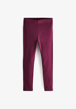 Leggings burdeos hechos de una mezcla de algodón elástico, con una textura suave y una cinturilla elástica para un ajuste cómodo.
