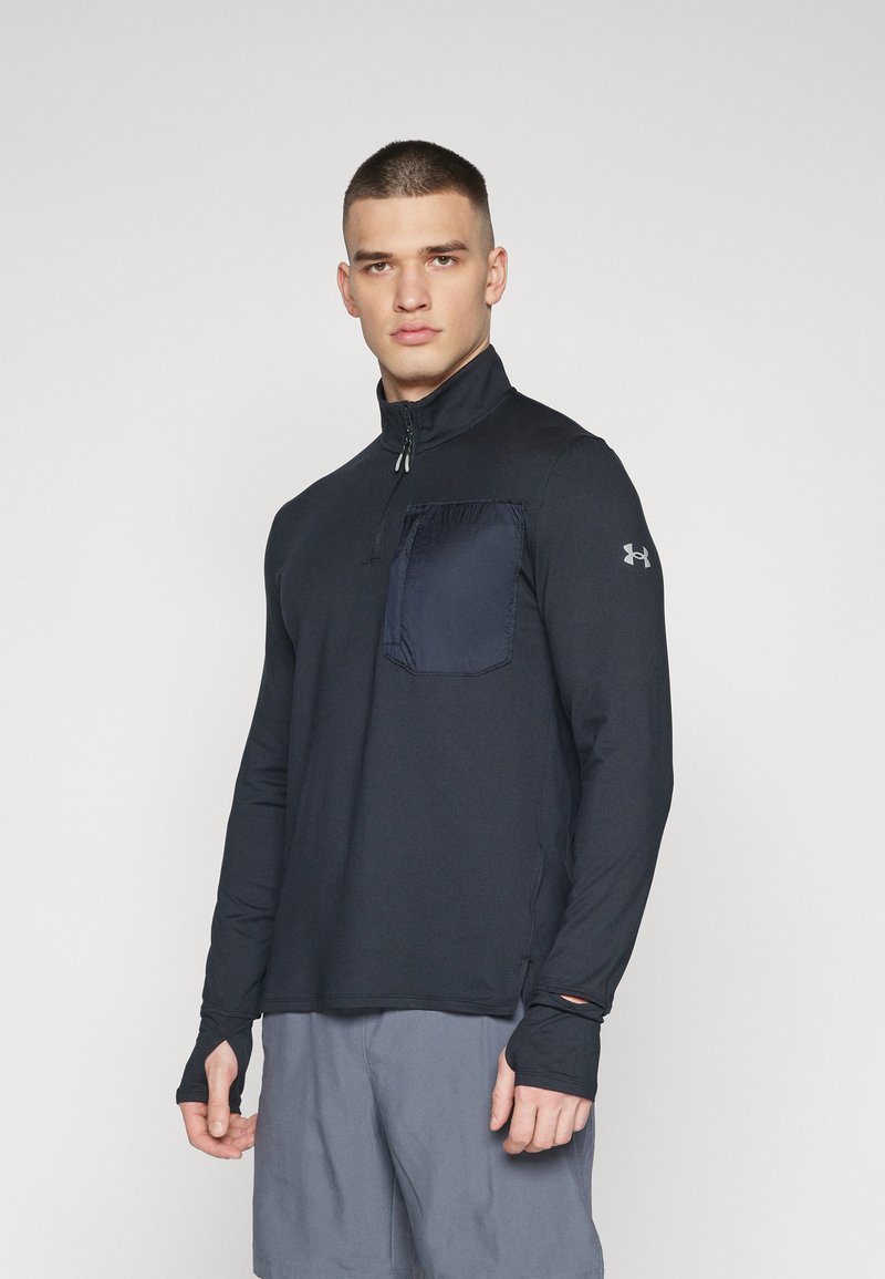 Under Armour - LAUNCH TRAIL QUARTER ZIP - Maglietta a manica lunga - black/reflective, Ingrandire