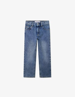 Svetaljubi jeans s ravnim krojem, pet žepov in vidnim šivom. Blagovna znamka "LES DEUX" na pasu.