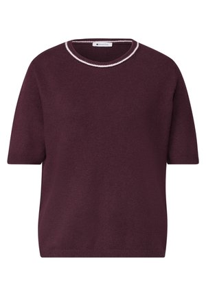 Street One, KURZARM PULLOVER MIT KONTRASTDETAIL - T-shirt imprimé - rustic rouge mel