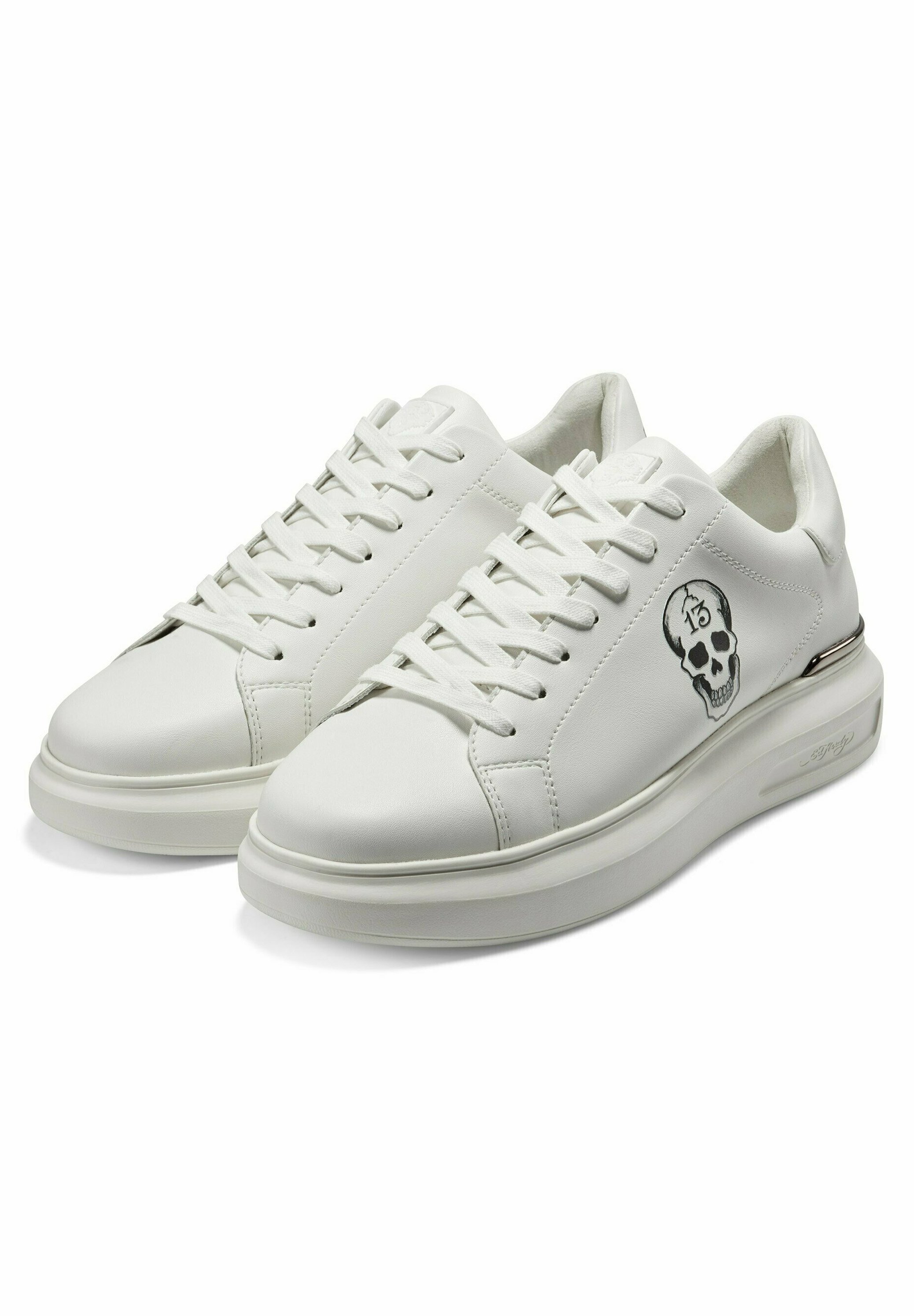 Ed Hardy BUMP ED-SKULL - Sneakers laag - white gunmetal/wit - Zalando.nl