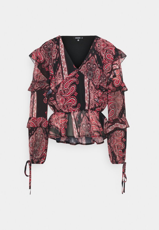 PAISLEY FRILL DETAIL BLOUSE - Blouse - tan