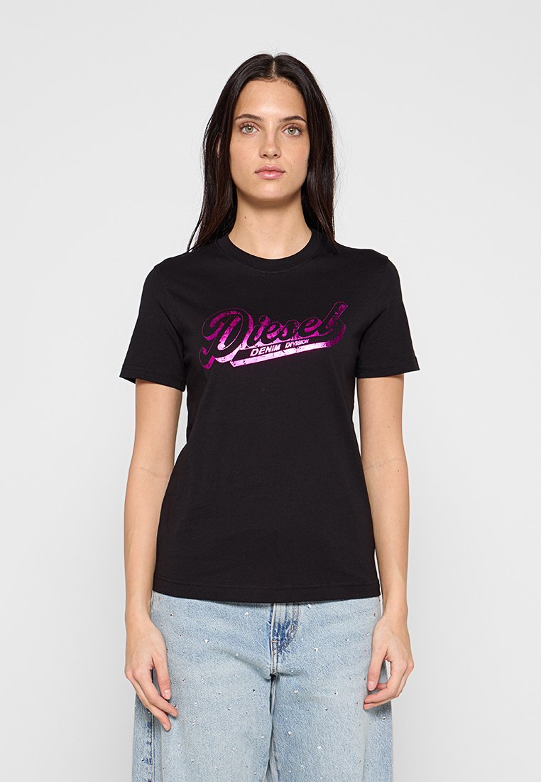 Diesel T-shirt print zwart