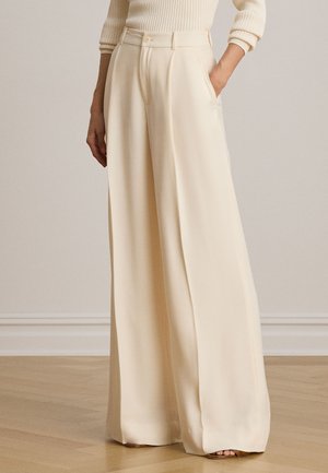 Lauren Ralph Lauren DOUBLE-FACED GEORGETTE WIDE-LEG PANT - Trousers - mascarpone cream