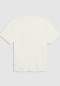 Korte mouwen T-shirt van off-white katoen. Eenvoudige, relaxte pasvorm met een ronde hals en geen zichtbare prints of patronen op de achterkant.
