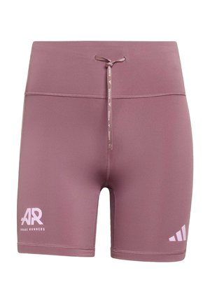 Stofroze Adidas hardloopshorts met een trekkoord in de taille, het Adidas Runners-logo op het linkerbeen en het Adidas-logo op het rechterbeen.