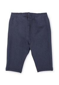 Leggings per bambini con vita elastica blu navy, con semplice dettaglio di cucitura, realizzati in tessuto morbido e elasticizzato.