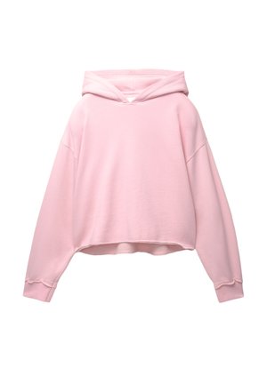 PULL&BEAR WITH FRAYED HEM - Hoodie - pink