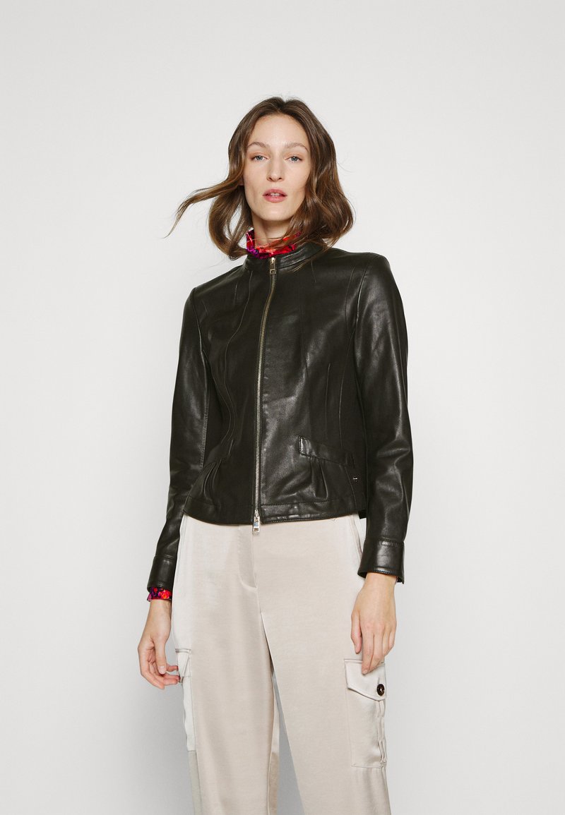 Marc Cain Leather jacket - black