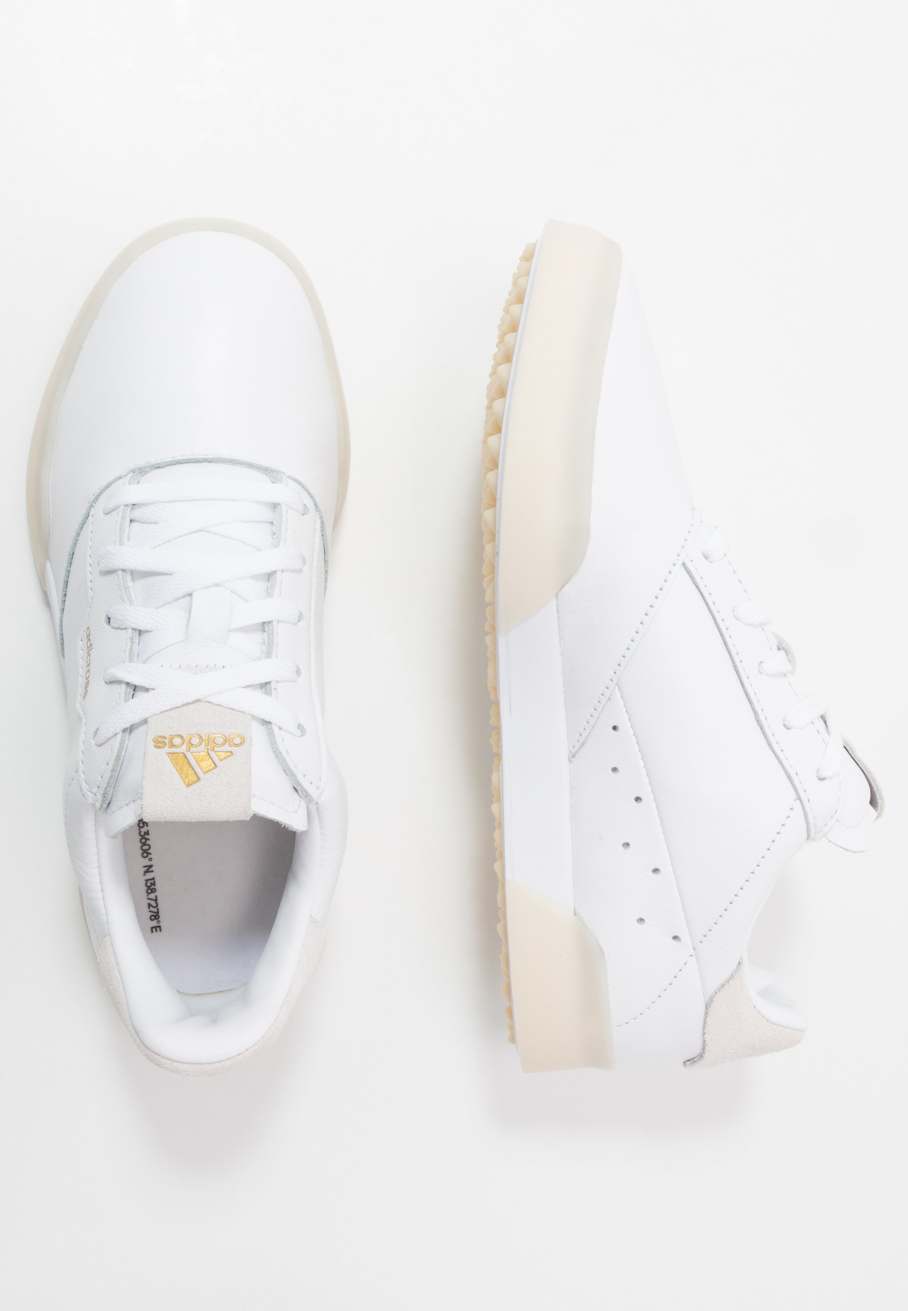 adidas Golf ADICROSS RETRO - Golfsko - footwear white/gold metallic/crystal  white/hvid - Zalando.dk