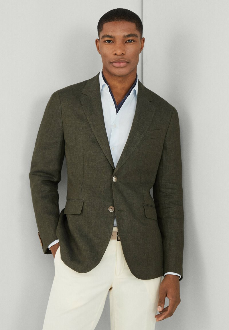 Hackett London - DELAVE HOPSACK - Kavaj - khaki, Förstora