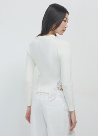 Calliope INSERTI FRILL - Maglione - bianco lana