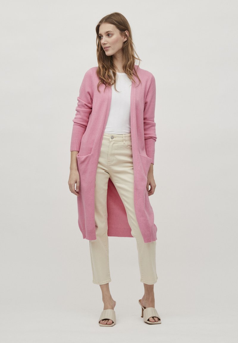 VILA VIRIL LONG CARDIGAN - Casaco de malha - wild rose