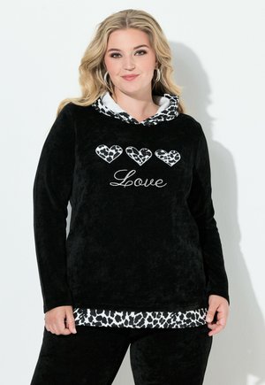 KAPUZEN, FLAUSCH, LEO-DETAILS - Felpa con cappuccio - black