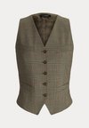 GLEN CHECK STRETCH WOOL WAISTCOAT - Strukirani kaput - brown multi