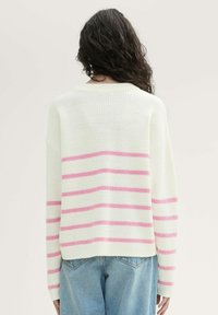 TOM TAILOR DENIM GESTREIFTER - Maglione - placed pink white stripe