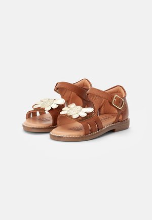 LEATHER SANDALS - Sandals - gold/cognac