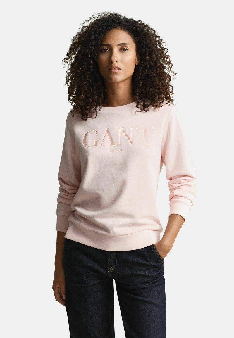 GANT TONAL GRAPHIC CREW NECK - Mikina - apricot pink