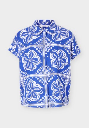 TOM TAILOR, BLOUSE SHORTSLEEVE - Gombos blúz - blue