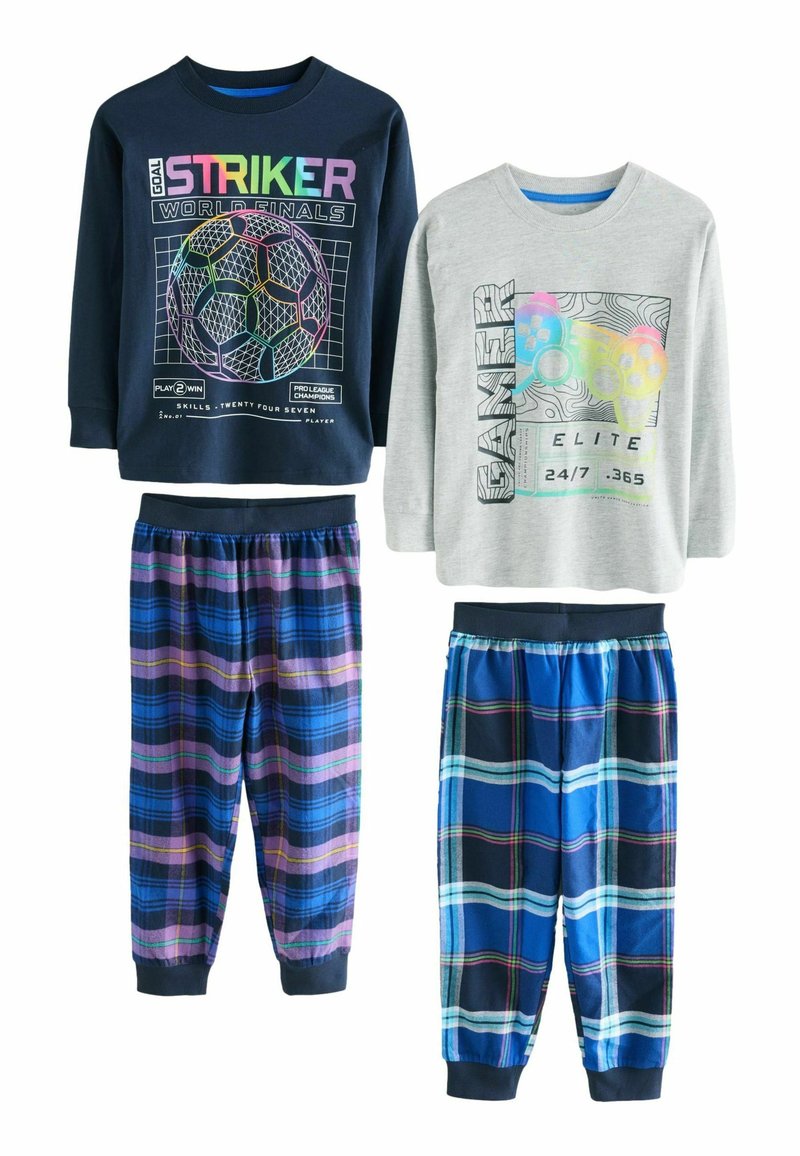 Next LONG SLEEVE CHECK 2 PACK  - REGULAR FIT SET - Pyžamová súprava - multi bright gamer football