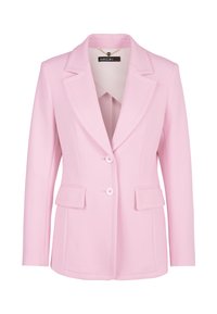 Taillenblazer in hellrosa mit Reverskragen, zwei vorderen Taschen und Zwei-Knopf-Verschluss. Aus glattem Stoff gefertigt und mit strukturierter Passform.