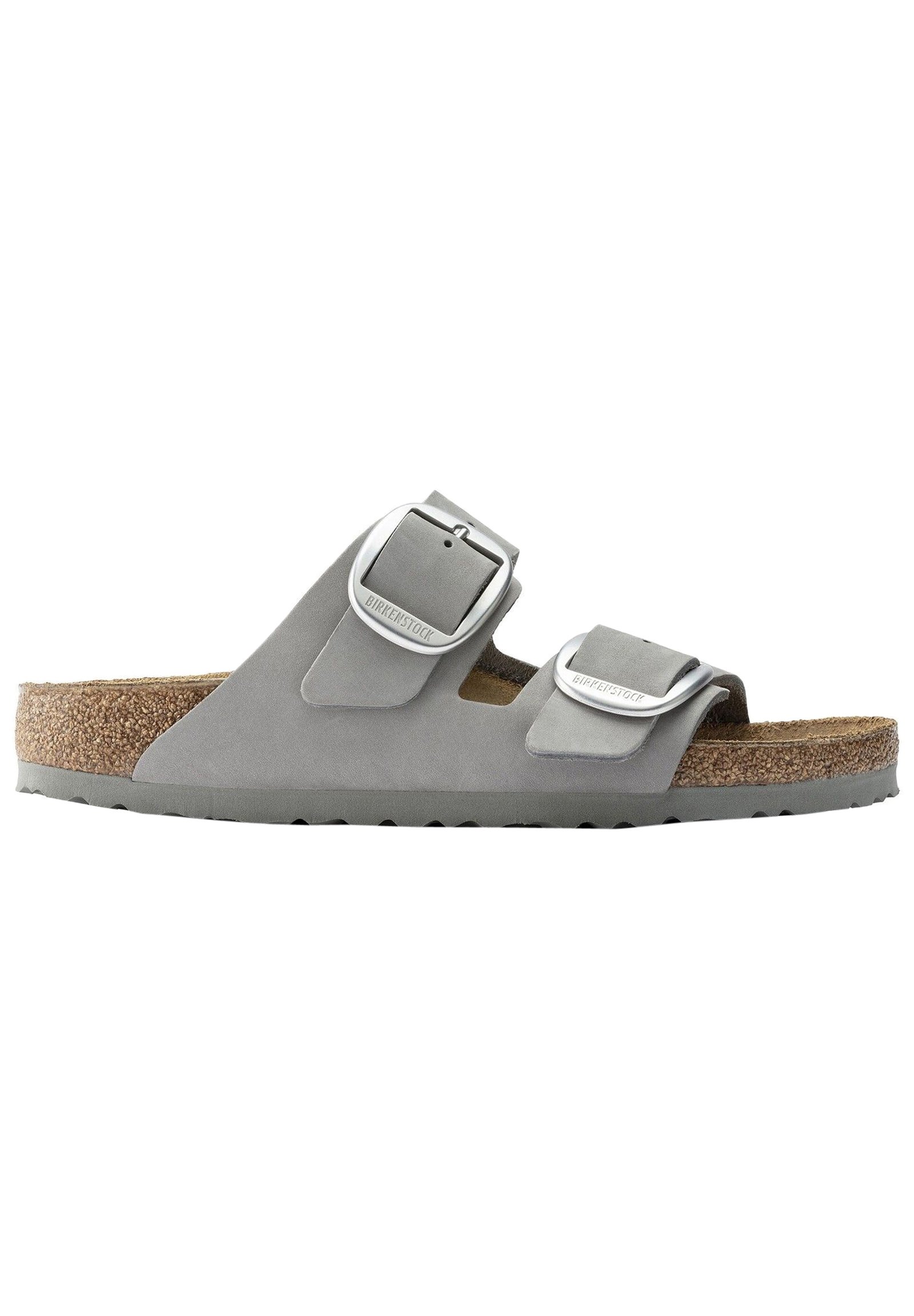 Birkenstock Light Gray Textured Sandals Arizona Leather in Color Mineral Gray | BIRKENSTOCK US main image 2