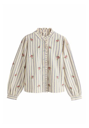 Next, PIECRUST RUFFLE FLORAL EMBROIDERED BLOUSE - Button-down blouse - ecru