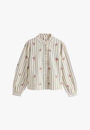 Next, PIECRUST RUFFLE FLORAL EMBROIDERED BLOUSE - Button-down blouse - ecru