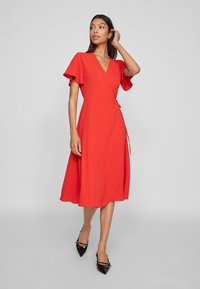 VILA VILOVIE WRAP DRESS - Day dress - poppy red